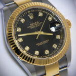 Rolex Datejust 41 18k Gold/Steel Black Diamond Dial Oyster Watch B/P '21 126333