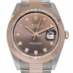 Rolex Datejust 41 18k Rose Gold/Steel Chocolate Diamond Dial Mens Watch 126301