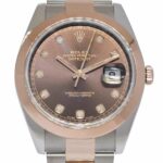 Rolex Datejust 41 18k Rose Gold/Steel Chocolate Diamond Dial Mens Watch 126301