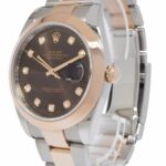 Rolex Datejust 41 18k Rose Gold/Steel Chocolate Diamond Dial Mens Watch 126301