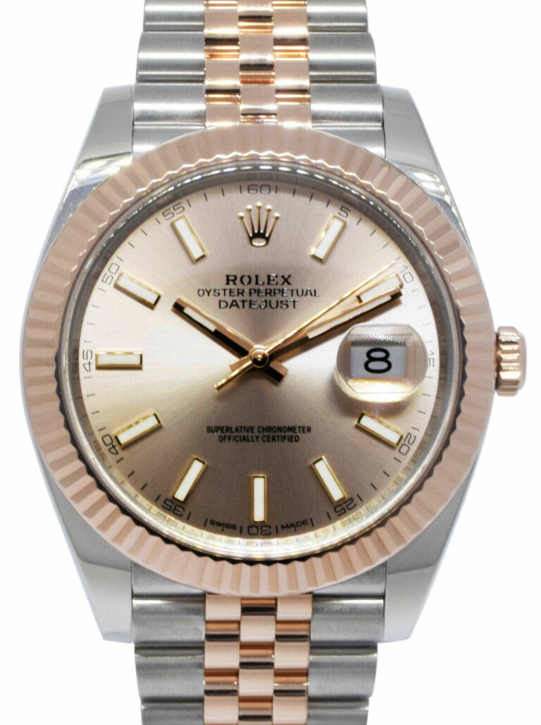 Rolex Datejust 41 18k Rose Gold/Steel Sundust Dial Mens Watch B/P '19 126331