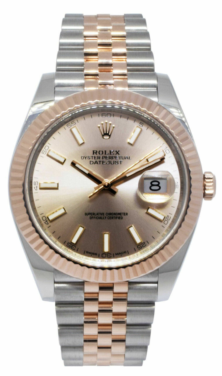 Rolex Datejust 41 18k Rose Gold/Steel Sundust Dial Mens Watch B/P '19 126331