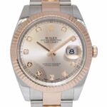 Rolex Datejust 41 18k Rose Gold/Steel Sundust Diamond Dial Oyster Watch 126331