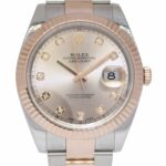 Rolex Datejust 41 18k Rose Gold/Steel Sundust Diamond Dial Oyster Watch 126331