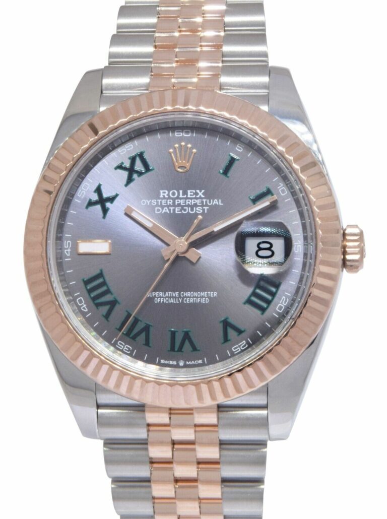 Rolex Datejust 41 18k Rose Gold/Steel Wimbledon Gray Dial Watch B/P '20 126331