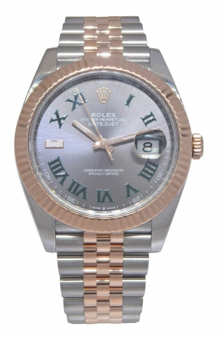 Rolex Datejust 41 18k Rose Gold/Steel Wimbledon Gray Dial Watch B/P '20 126331