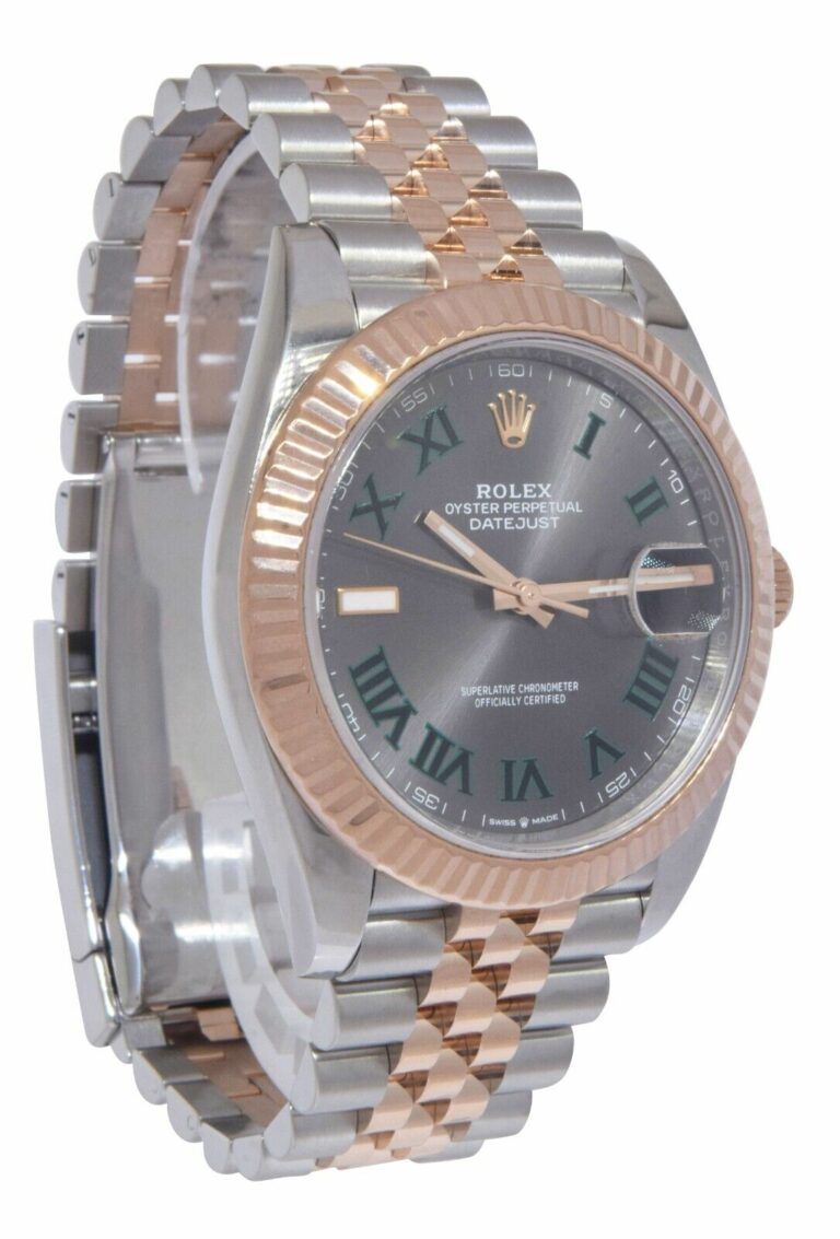 Rolex Datejust 41 18k Rose Gold/Steel Wimbledon Gray Dial Watch B/P '20 126331