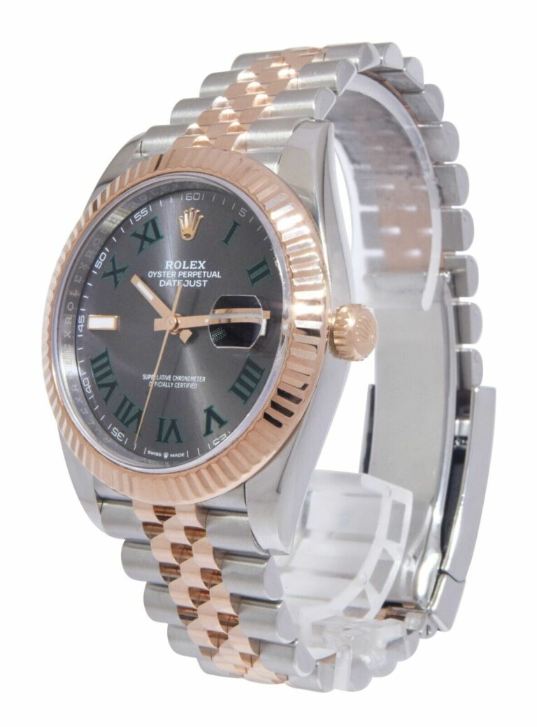 Rolex Datejust 41 18k Rose Gold/Steel Wimbledon Gray Dial Watch B/P '20 126331