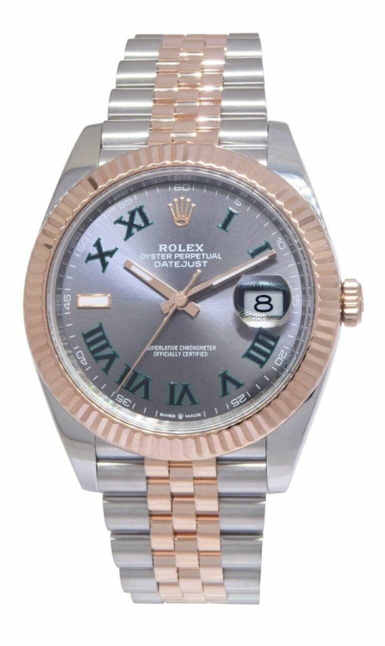 Rolex Datejust 41 18k Rose Gold/Steel Wimbledon Gray Dial Watch B/P '20 126331