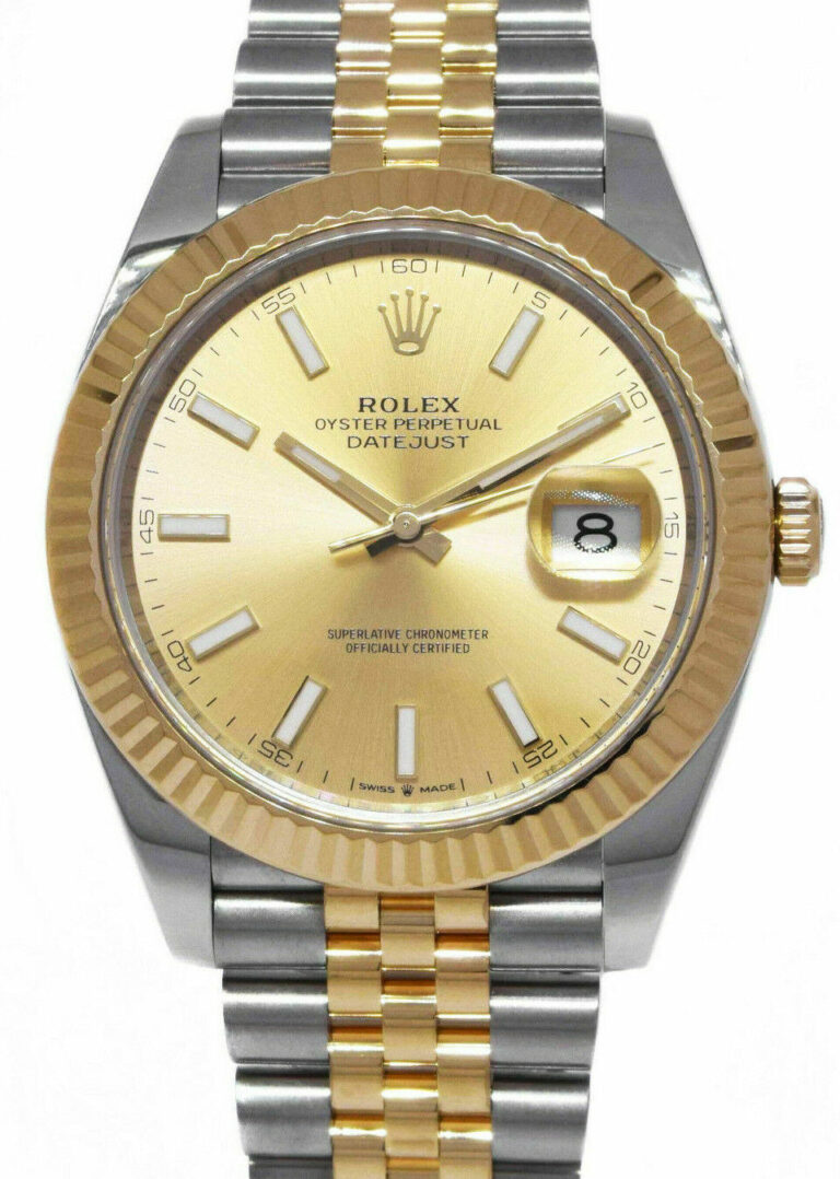 Rolex Datejust 41 18k Yellow Gold/Steel Champagne Dial Jubilee Watch 126333