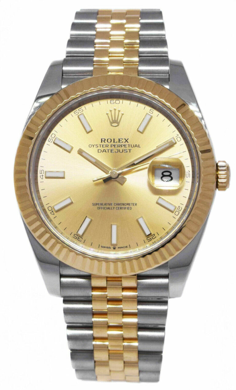 Rolex Datejust 41 18k Yellow Gold/Steel Champagne Dial Jubilee Watch 126333