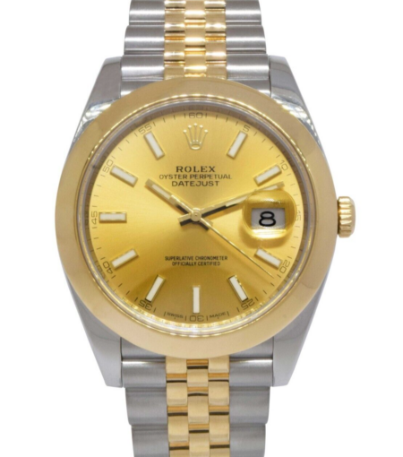 Rolex Datejust 41 18k Yellow Gold/Steel Champagne Dial Mens Watch 126303