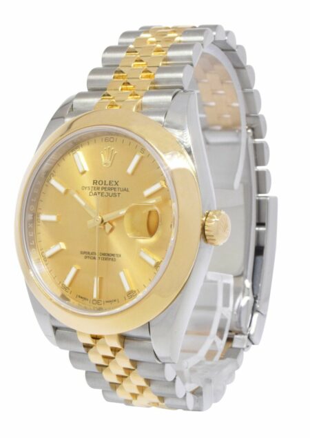 Rolex Datejust 41 18k Yellow Gold/Steel Champagne Dial Mens Watch 126303