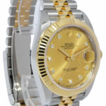 Rolex Datejust 41 18k Yellow Gold/Steel Champagne Diamond Watch B/P '21 126333