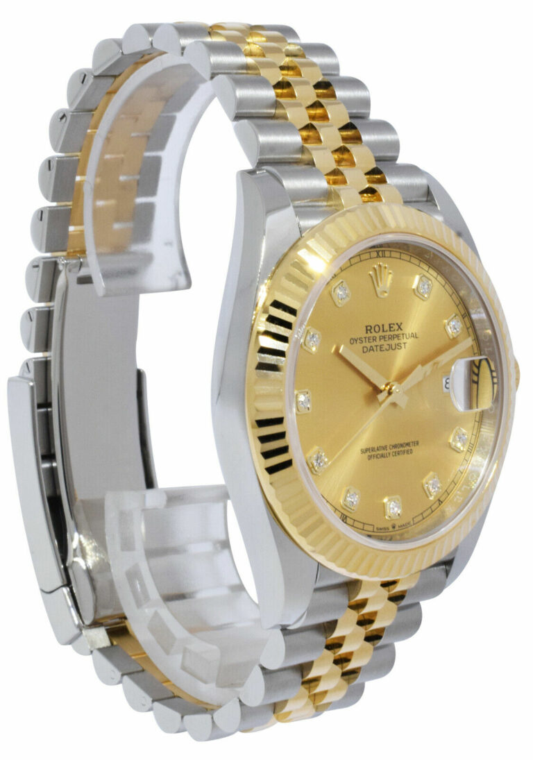 Rolex Datejust 41 18k Yellow Gold/Steel Champagne Diamond Watch B/P '21 126333