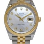 Rolex Datejust 41 18k Yellow Gold/Steel MOP Diamond Dial Jubilee Watch 126333