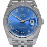 Rolex Datejust 41 Steel 
18k WG Roman Blue Dial Watch B/P '22 126334