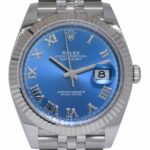 Rolex Datejust 41 Steel 
18k WG Roman Blue Dial Watch B/P '22 126334