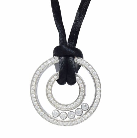 Chopard Happy Diamonds 18k White Gold Diamond Circles Pendant Necklace