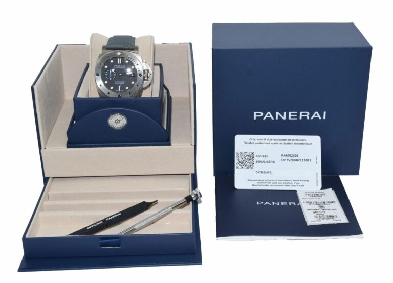 NOS Panerai Submersible PAM 2305 Titanium Mens 47mm Watch B/P '24 PAM02305