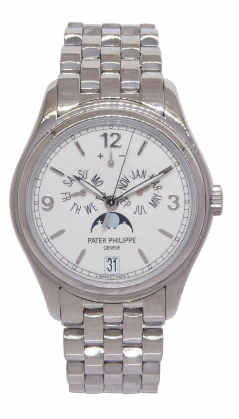 Patek Philippe Annual Calendar 18k White Gold Moon Phase 39mm Watch B/P 5146/1G