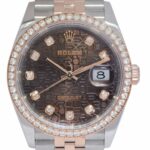 Rolex Datejust 36 18k Rose Gold/Steel Jubilee Chocolate Diamond Watch 126281