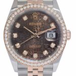 Rolex Datejust 36 18k Rose Gold/Steel Jubilee Chocolate Diamond Watch 126281