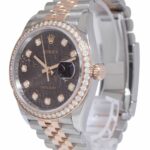 Rolex Datejust 36 18k Rose Gold/Steel Jubilee Chocolate Diamond Watch 126281