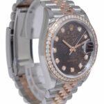 Rolex Datejust 36 18k Rose Gold/Steel Jubilee Chocolate Diamond Watch 126281