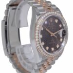 Rolex Datejust 36 18k Rose Gold/Steel Jubilee Chocolate Diamond Watch 126281