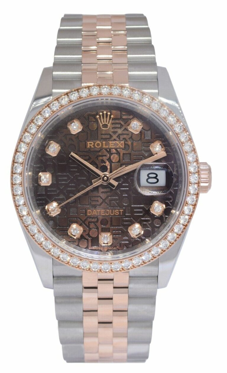 Rolex Datejust 36 18k Rose Gold/Steel Jubilee Chocolate Diamond Watch 126281