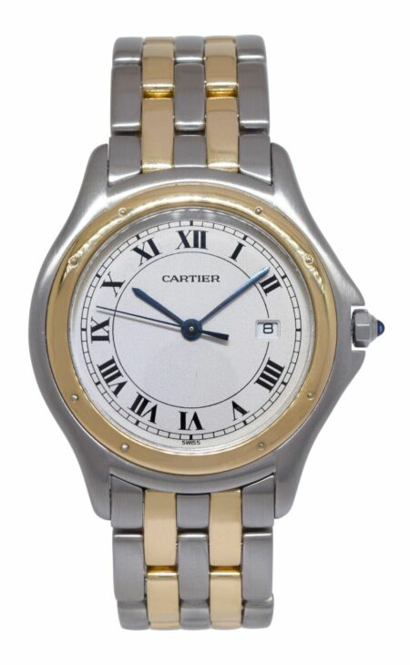 Cartier Cougar Panthere 18k Yellow Gold 
Steel Ladies 33mm Quartz Watch 118000R