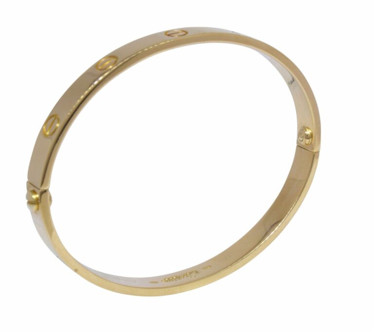 Cartier Love Bracelet 18k Yellow Gold Size 18 w Pouch