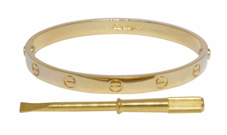 Cartier Love Bracelet 18k Yellow Gold Size 18 w Pouch