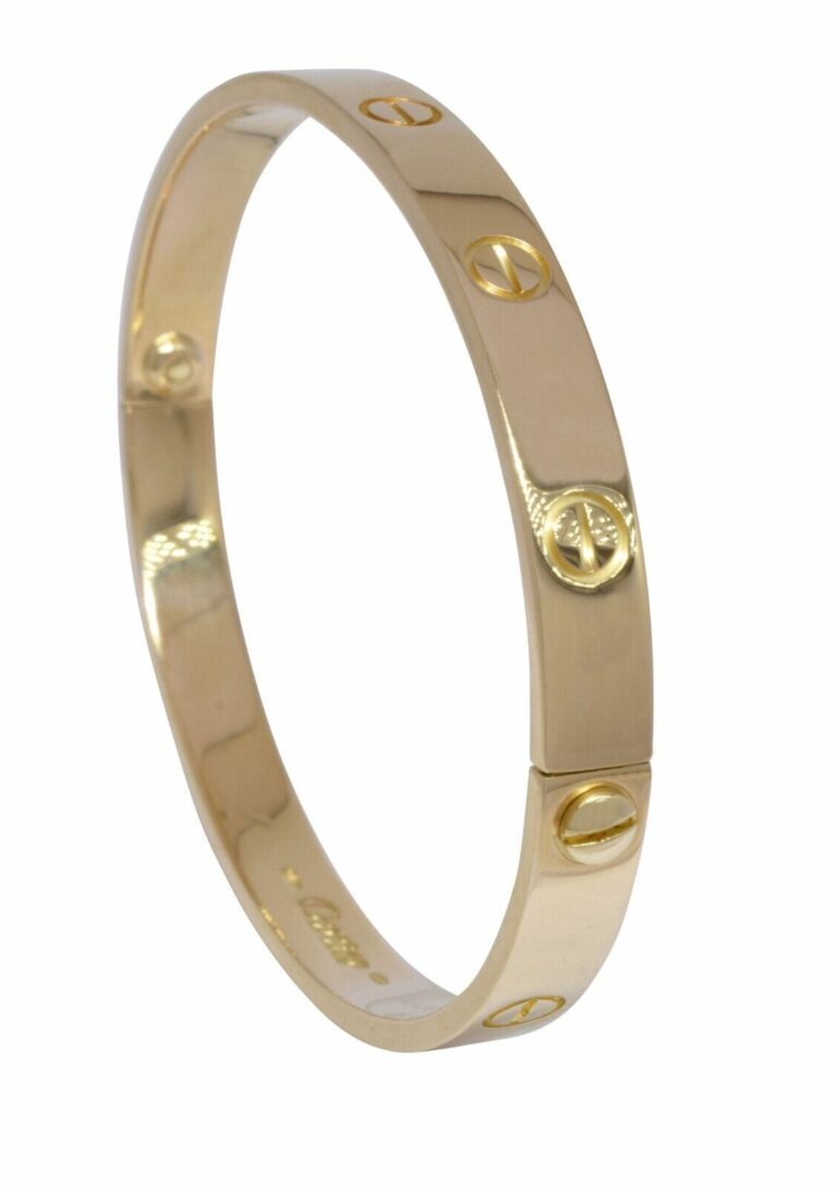 Cartier Love Bracelet 18k Yellow Gold Size 18 w Pouch