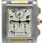 Cartier Tank Francaise Chronoflex 18k Yellow Gold/Steel Mens Quartz Watch 2303