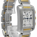 Cartier Tank Francaise Chronoflex 18k Yellow Gold/Steel Mens Quartz Watch 2303