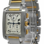 Cartier Tank Francaise Chronoflex 18k Yellow Gold/Steel Mens Quartz Watch 2303