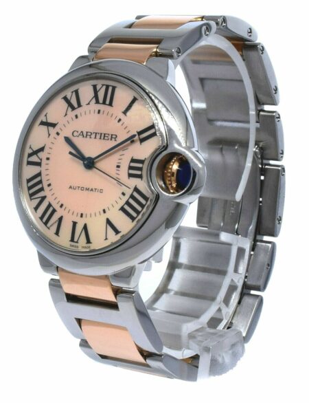 Cartier Ballon Bleu 36mm 18k Rose Gold/ SS Pink MOP Dial Ladies Automatic 3284