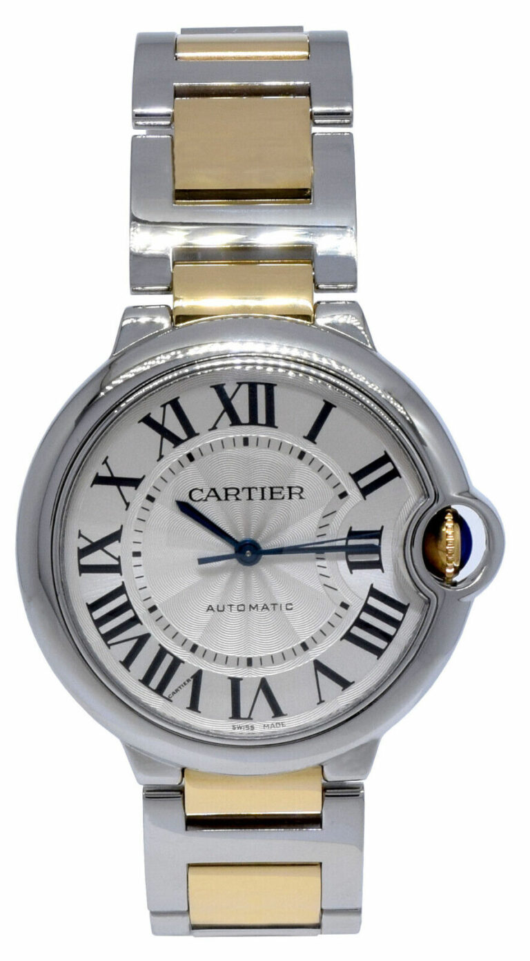 Cartier Ballon Bleu 36mm 18k Yellow Gold/ SS Silver Dial Ladies Automatic 3284