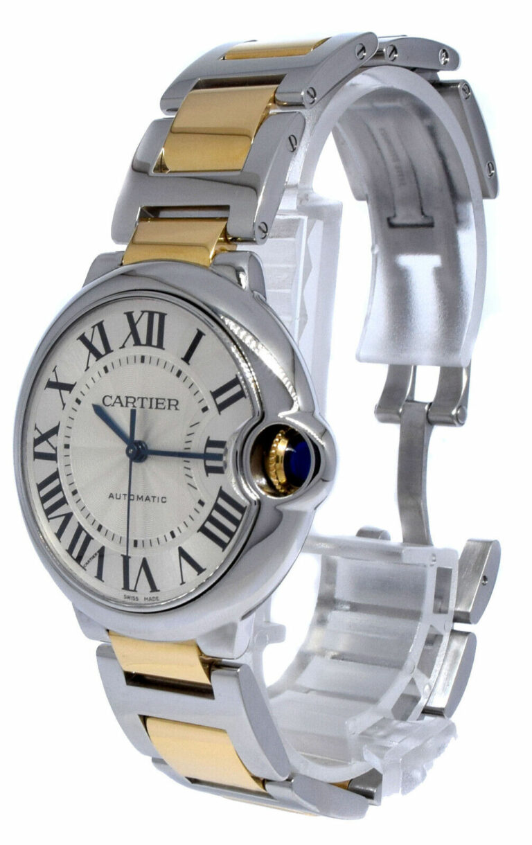 Cartier Ballon Bleu 36mm 18k Yellow Gold/ SS Silver Dial Ladies Automatic 3284