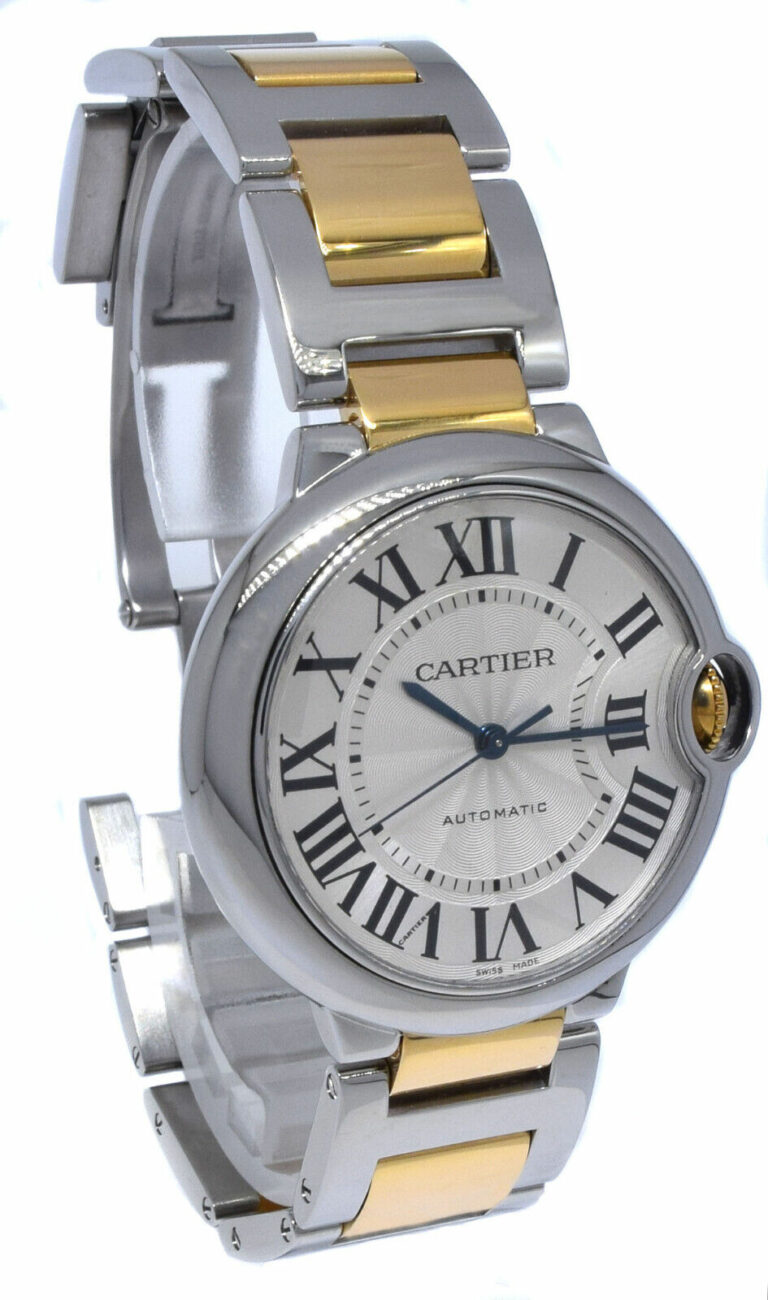 Cartier Ballon Bleu 36mm 18k Yellow Gold/ SS Silver Dial Ladies Automatic 3284