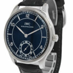 IWC Vintage Portuguese 5445 Steel Black Dial Mens 44mm Manual Watch IW544501