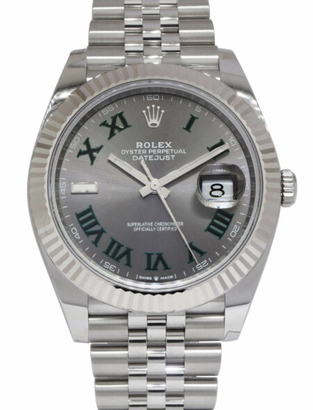 NEW Rolex Datejust 41 Steel 
18k Gold Bezel Wimbledon Watch B/P '24 126334