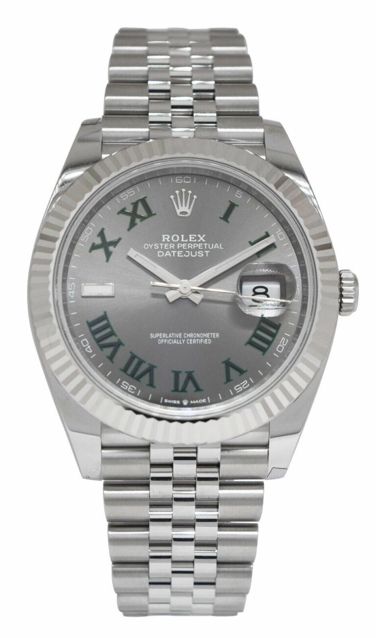 NEW Rolex Datejust 41 Steel 
18k Gold Bezel Wimbledon Watch B/P '24 126334