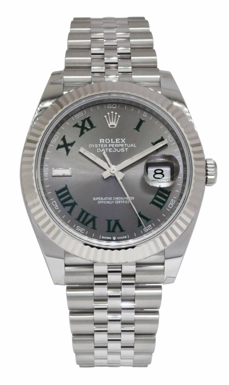 NEW Rolex Datejust 41 Steel 
18k Gold Bezel Wimbledon Watch B/P '24 126334