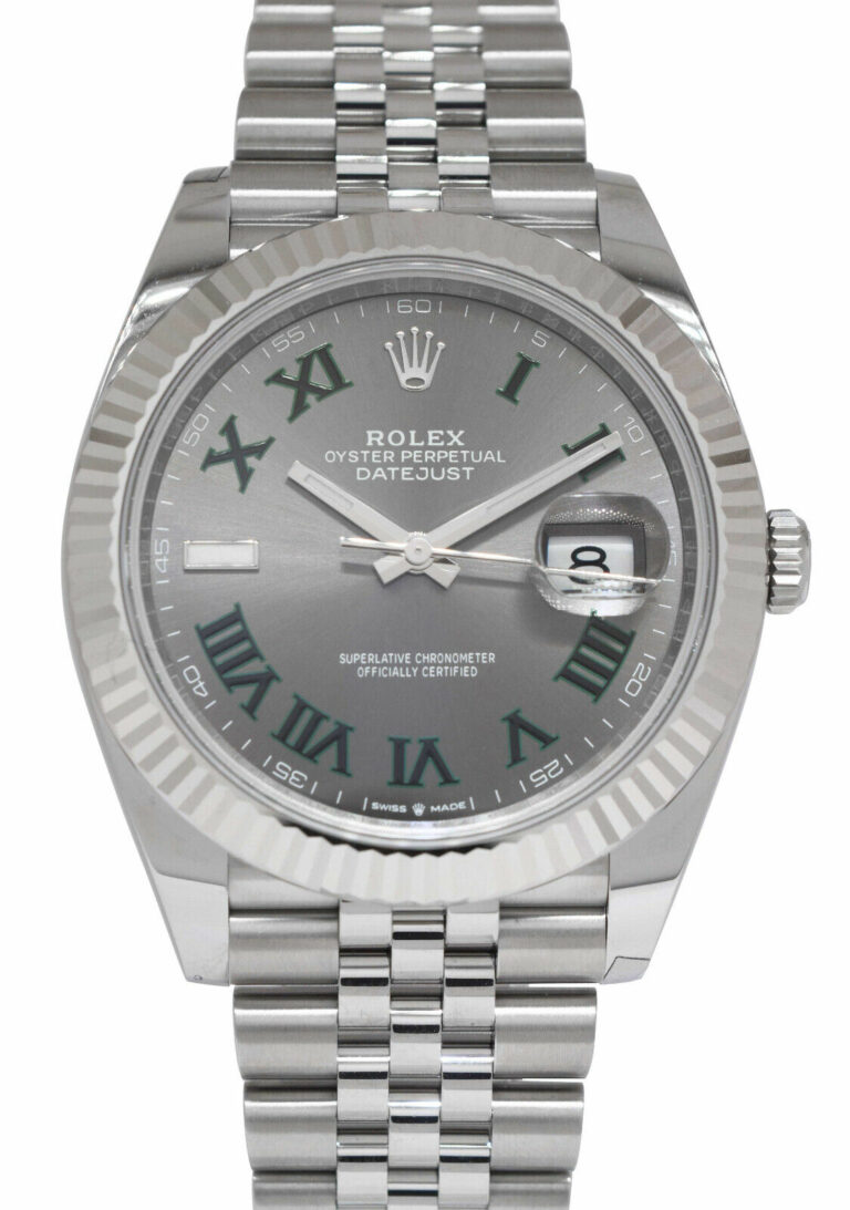 NEW Rolex Datejust 41 Steel 
18k Gold Bezel Wimbledon Watch B/P '24 126334