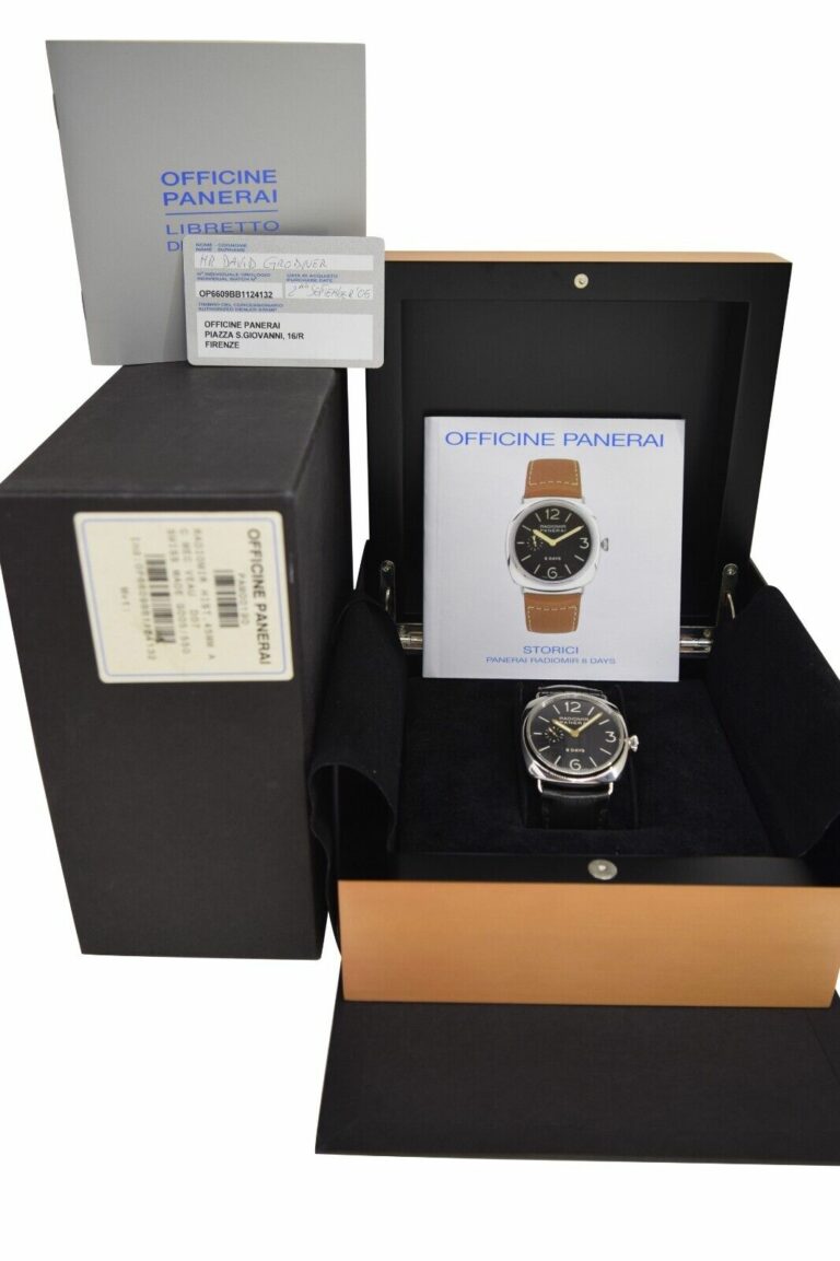 Panerai Radiomir 8 Days PAM 190 Steel Black Dial 45mm Manual Watch B/P PAM00190