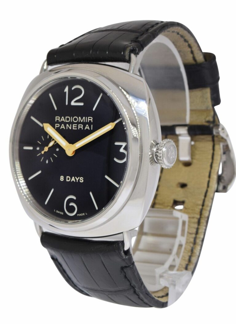 Panerai Radiomir 8 Days PAM 190 Steel Black Dial 45mm Manual Watch B/P PAM00190