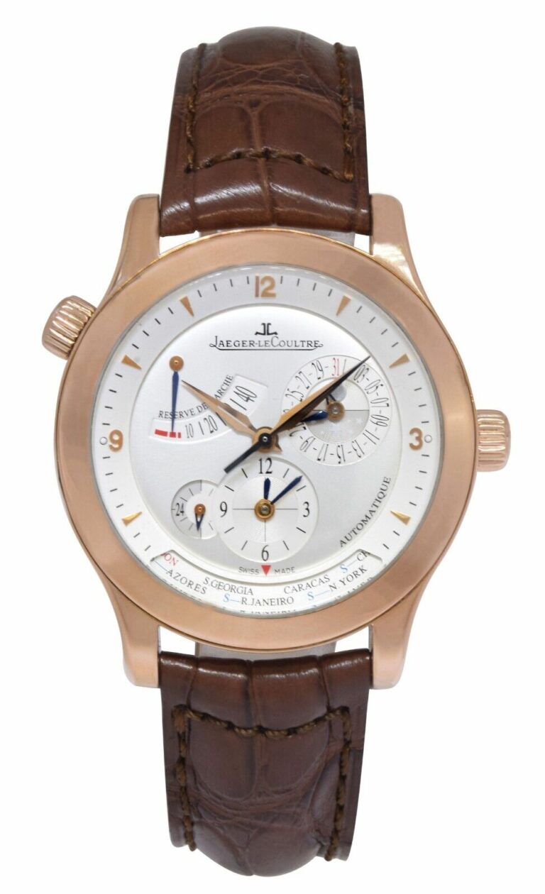 Jaeger LeCoultre Master Geographic 18k Rose Gold 40mm Watch Q1502420 147.2.57.S